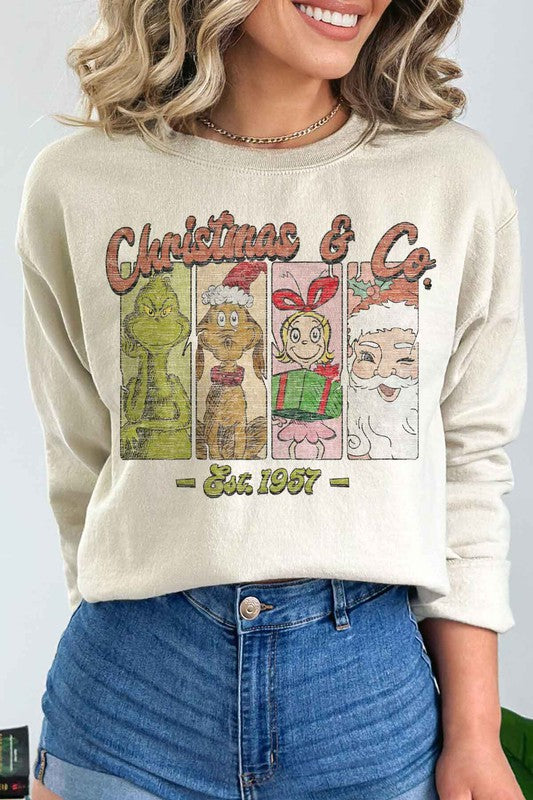 Christmas Faces Graphic Sweatshirt