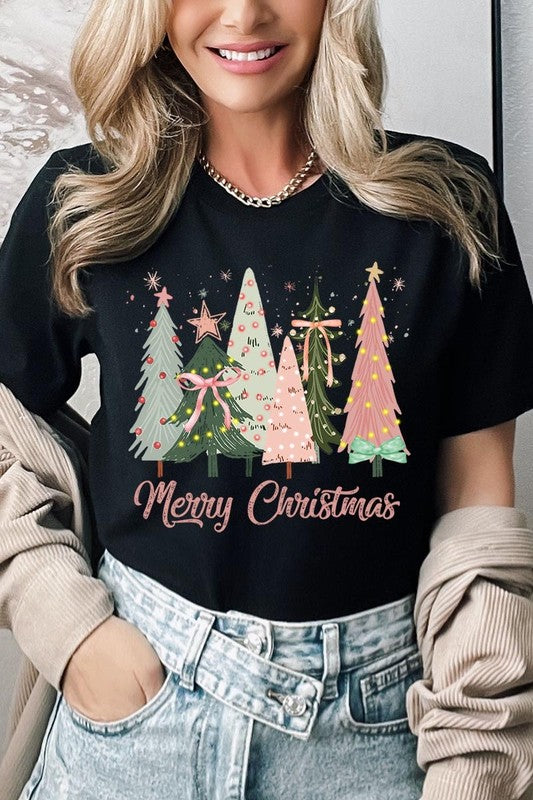 Coquette Christmas Trees Graphic Tee