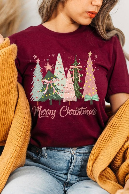 Coquette Christmas Trees Graphic Tee
