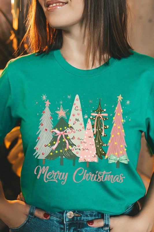 Coquette Christmas Trees Graphic Tee