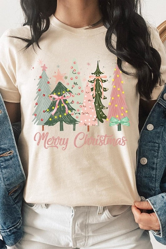 Coquette Christmas Trees Graphic Tee