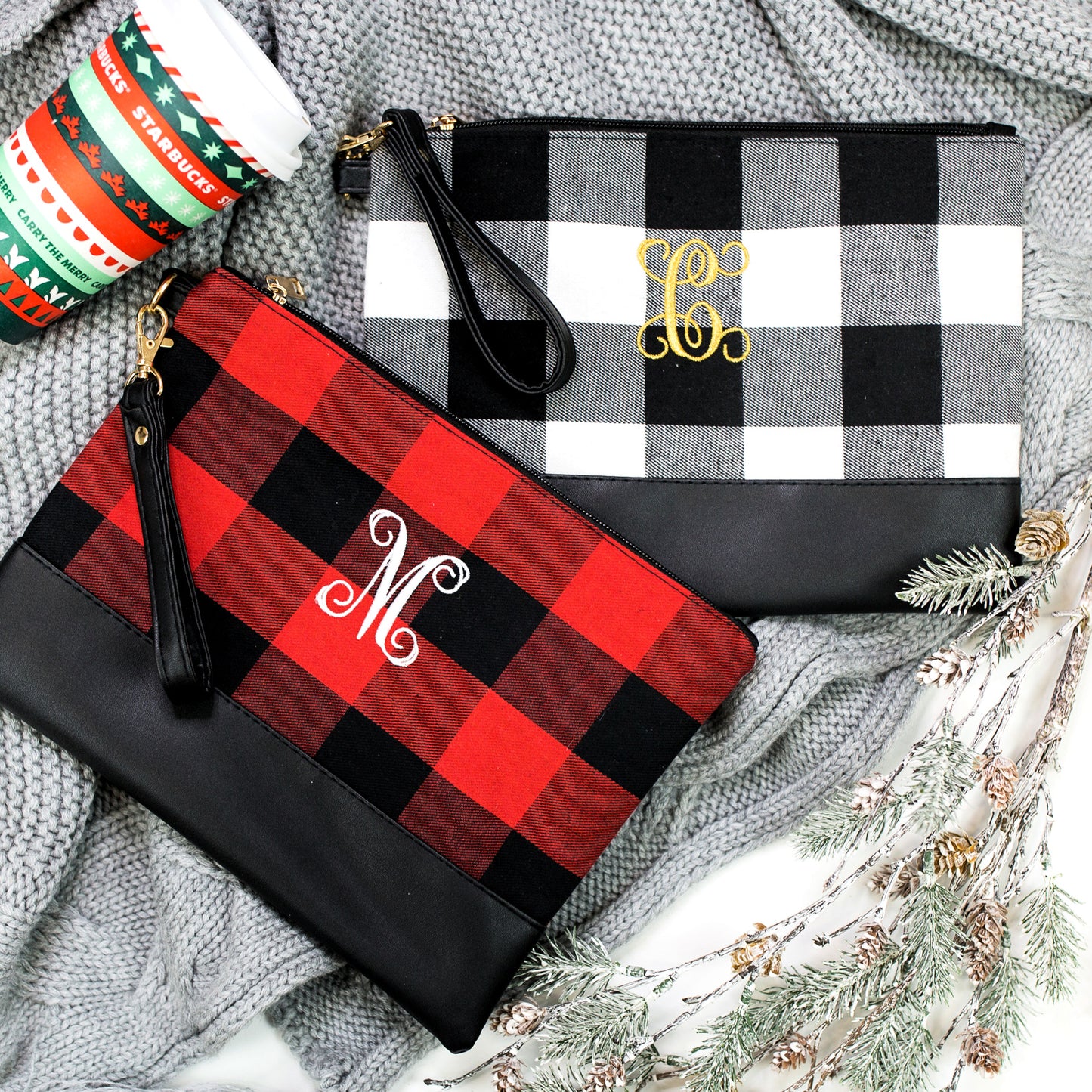 Monogram It: BUFFALO CHECK Clutch