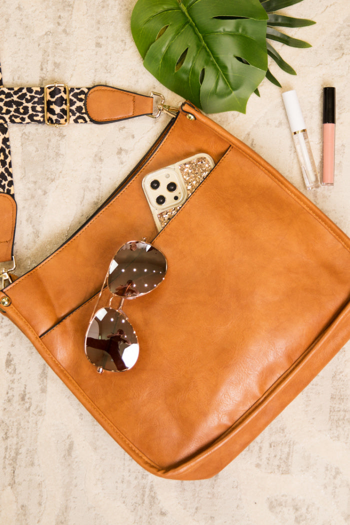 Callista Crossbody Handbag Purse | Animal Print Strap