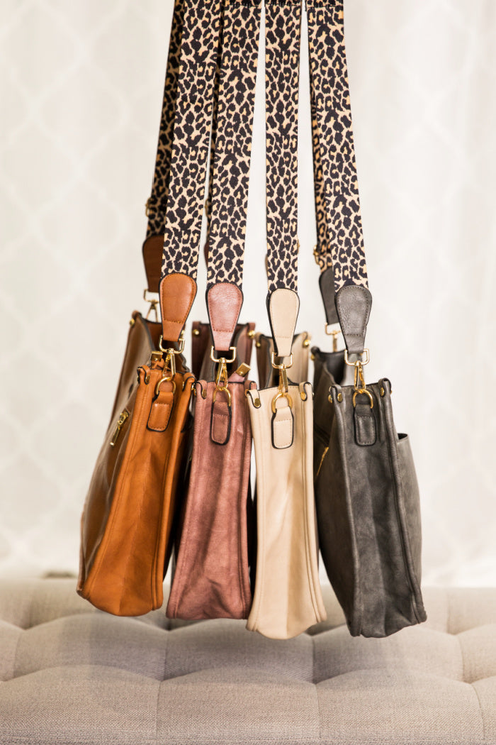Callista Crossbody Handbag Purse | Animal Print Strap