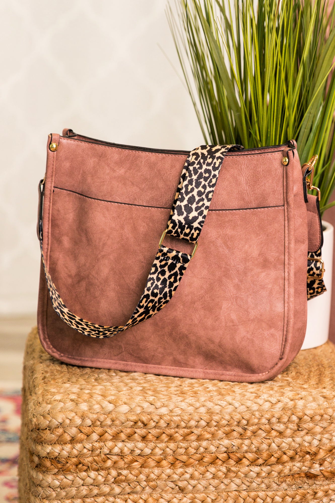 Callista Crossbody Handbag Purse | Animal Print Strap