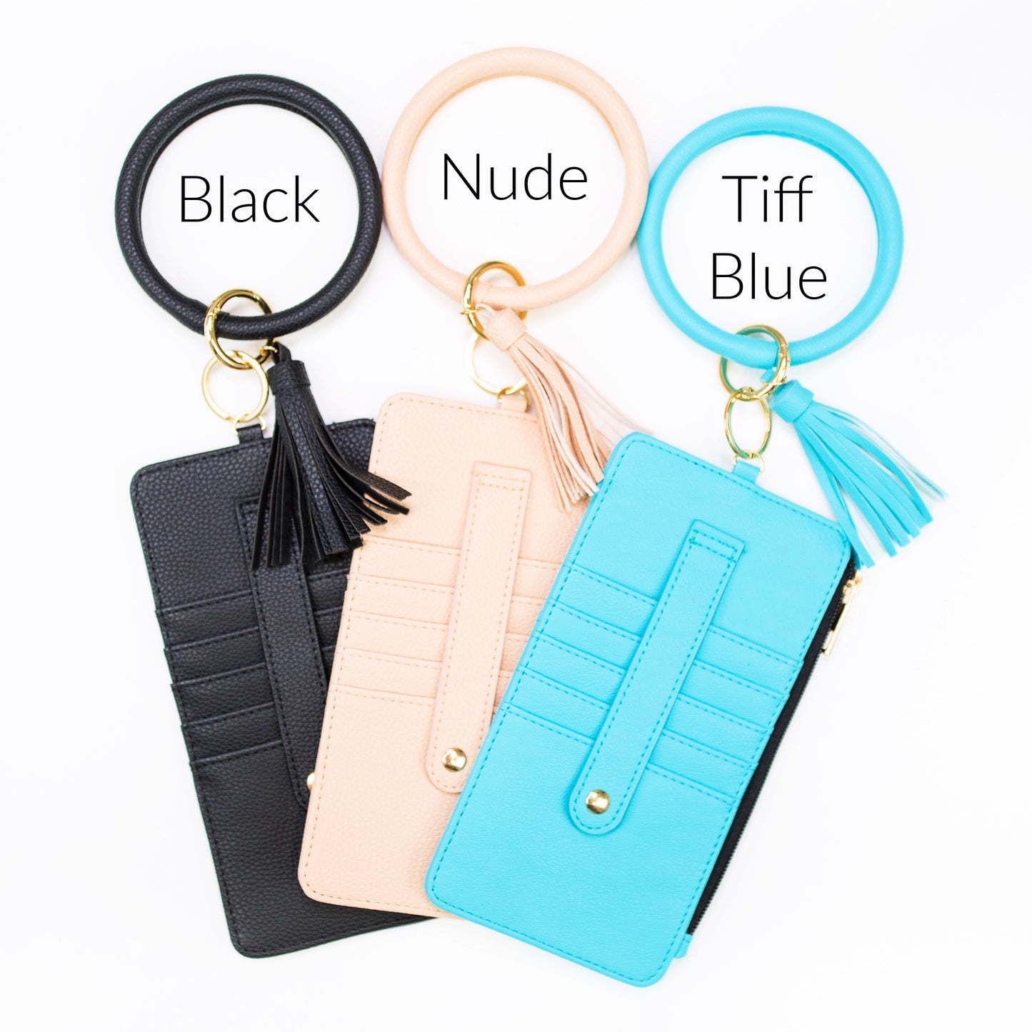 Georgia Key Ring Bangle with CC Wallet | Zipper Pocket