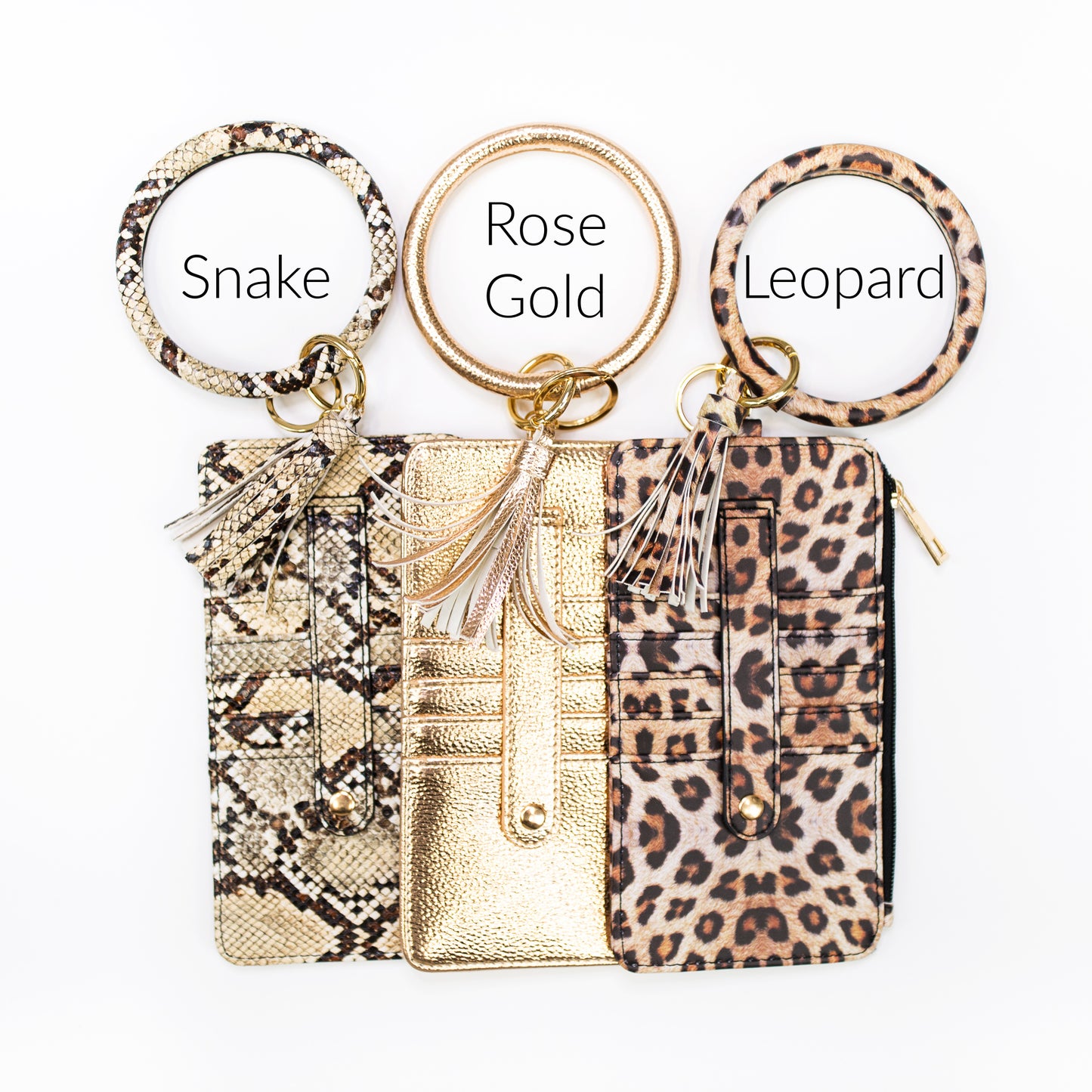 Georgia Key Ring Bangle with CC Wallet | Zipper Pocket