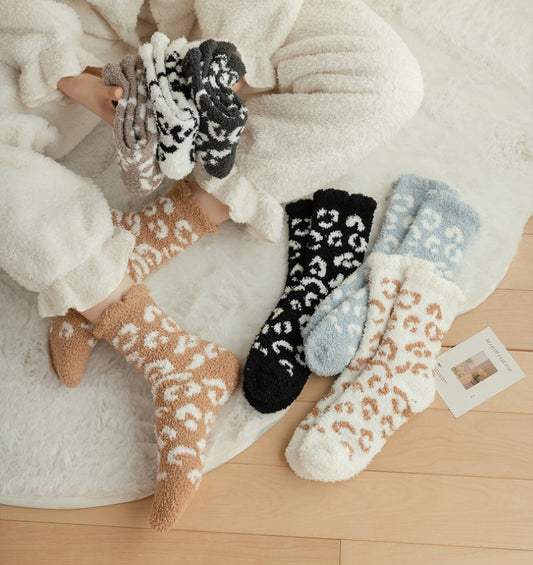 Leopard Lux Cozy Soft Socks | Holiday Stocking Stuffer Gift