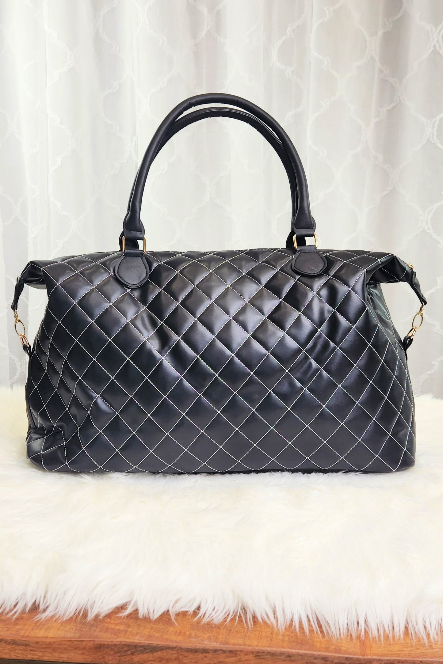 Quilted Lux Designer Weekender | Weekend Travel Bag