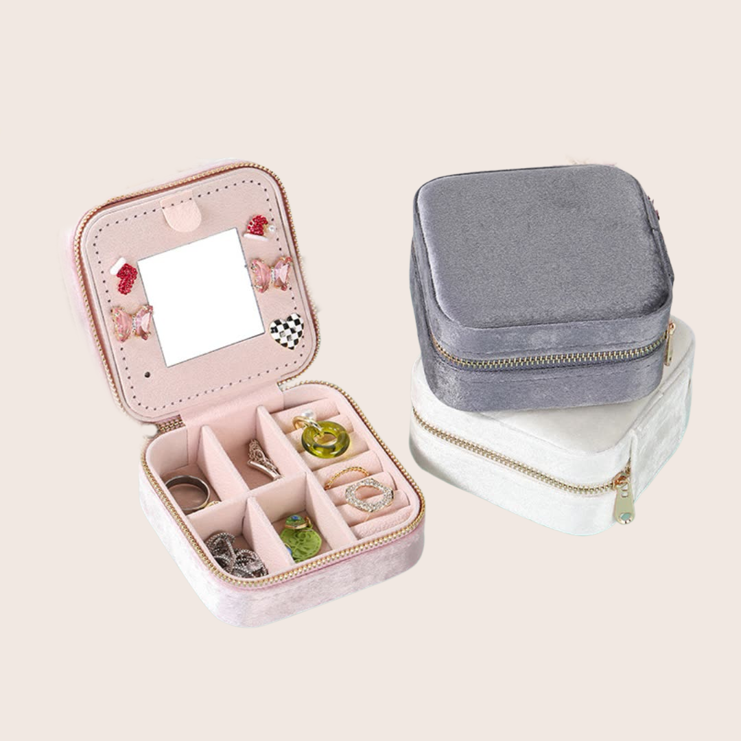 Velvet Square Jewelry | Accessory Travel Box