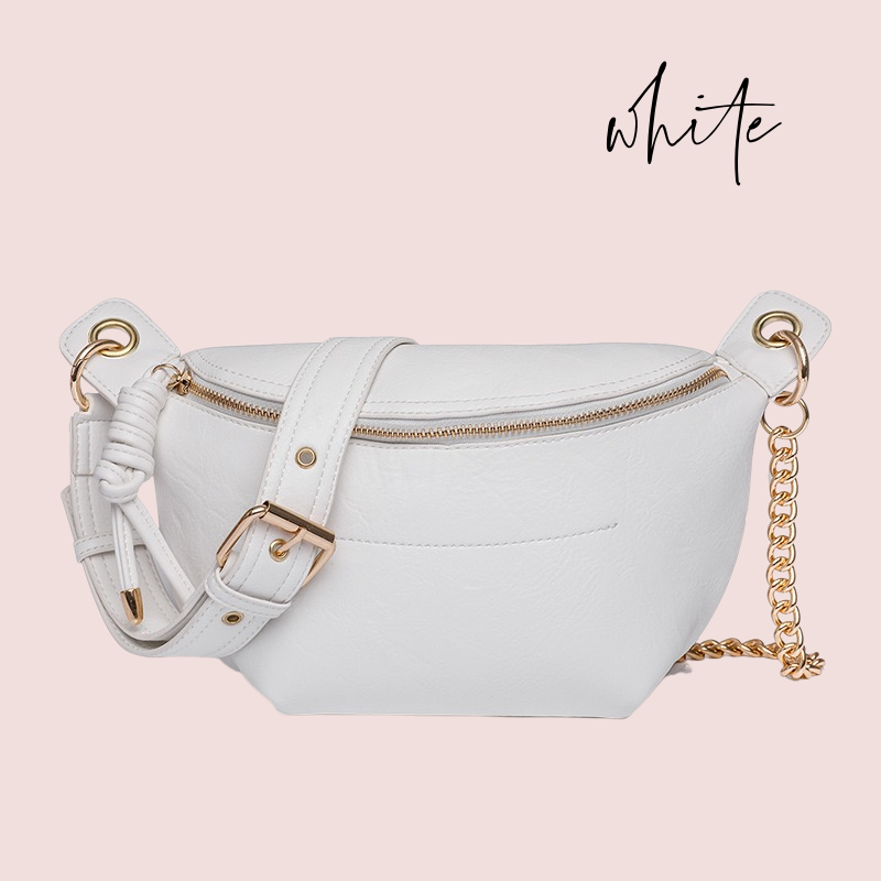 Twist Tassel Zipper Sling Chain Crossbody Bag