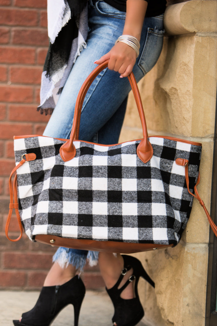 Monogram It: BUFFALO CHECK TOTE