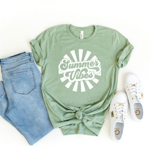 Summer Vibes Rays Short Sleeve Graphic Tee