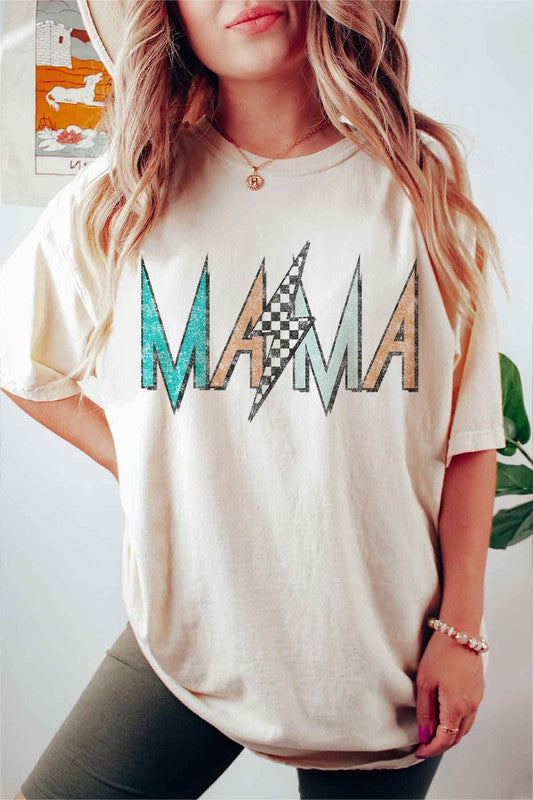 CHECKER LIGHTNING MAMA GRAPHIC TEE / T-SHIRT