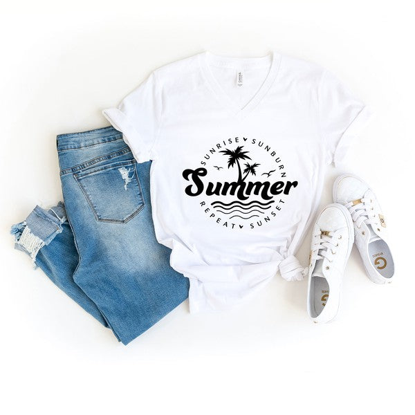 Summer Sunrise Sunburn Sunset Repeat Graphic Tee