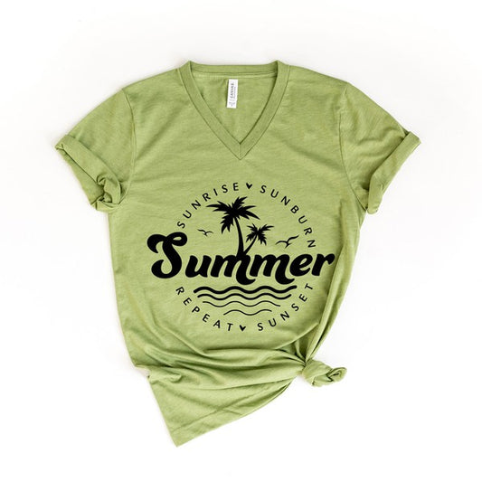 Summer Sunrise Sunburn Sunset Repeat Graphic Tee