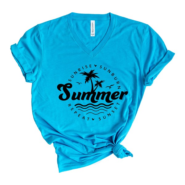 Summer Sunrise Sunburn Sunset Repeat Graphic Tee