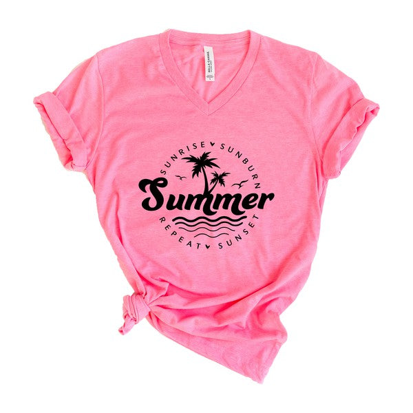 Summer Sunrise Sunburn Sunset Repeat Graphic Tee