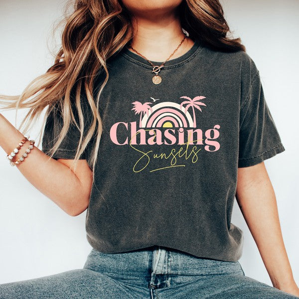 Chasing Sunsets Rainbow Garment Dyed Tee