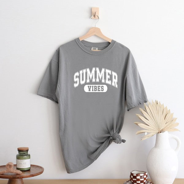 Varsity Summer Vibes Garment Dyed Tee