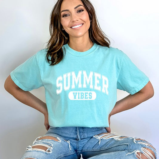 Varsity Summer Vibes Garment Dyed Tee