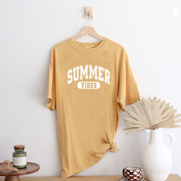 Varsity Summer Vibes Garment Dyed Tee