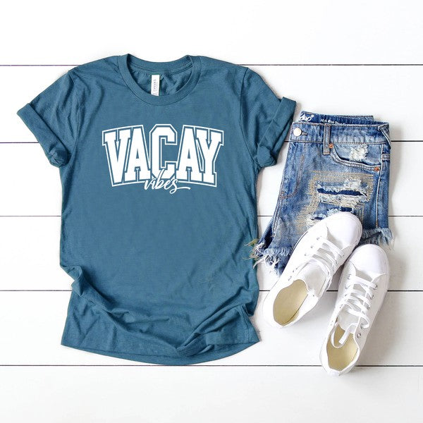 Varsity Vacay Vibes Short Sleeve Graphic Tee