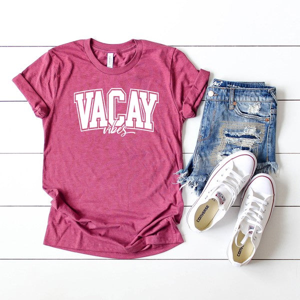 Varsity Vacay Vibes Short Sleeve Graphic Tee