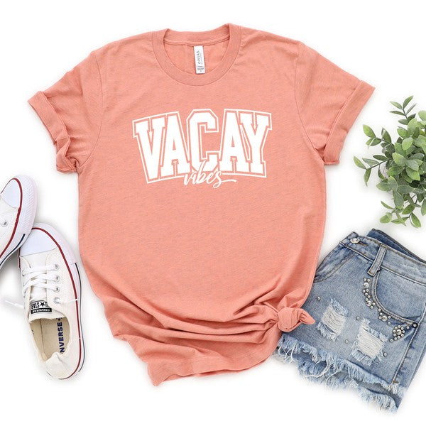 Varsity Vacay Vibes Short Sleeve Graphic Tee