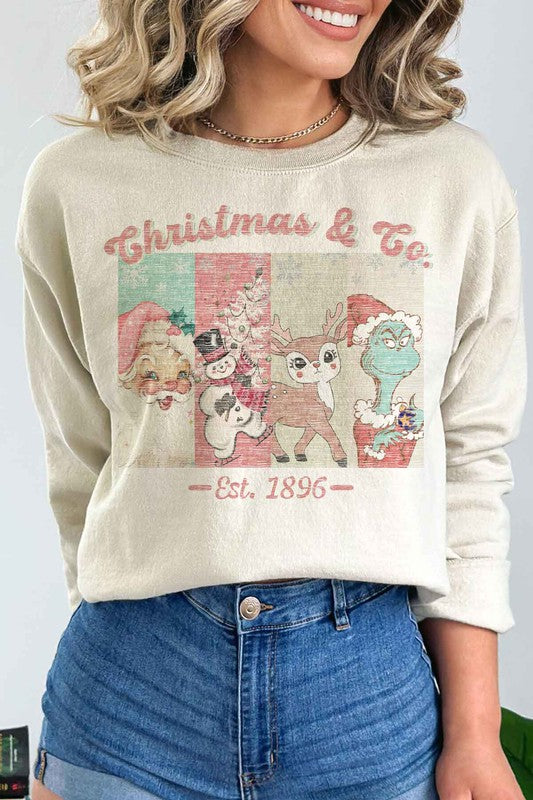 Christmas Faces Graphic Sweatshirt