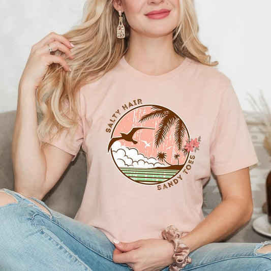 Salty Hair Sandy Toes Circle Short Sleeve Tee