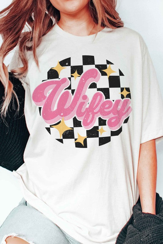 CHECKERED WIFEY Graphic T-Shirt