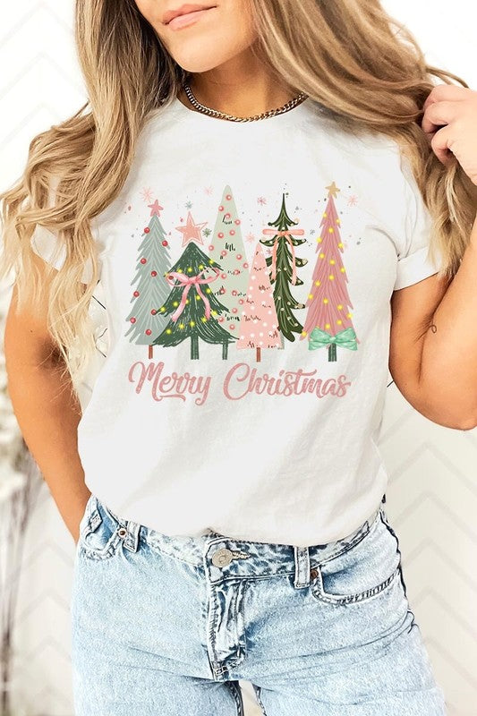 Coquette Christmas Trees Graphic Tee