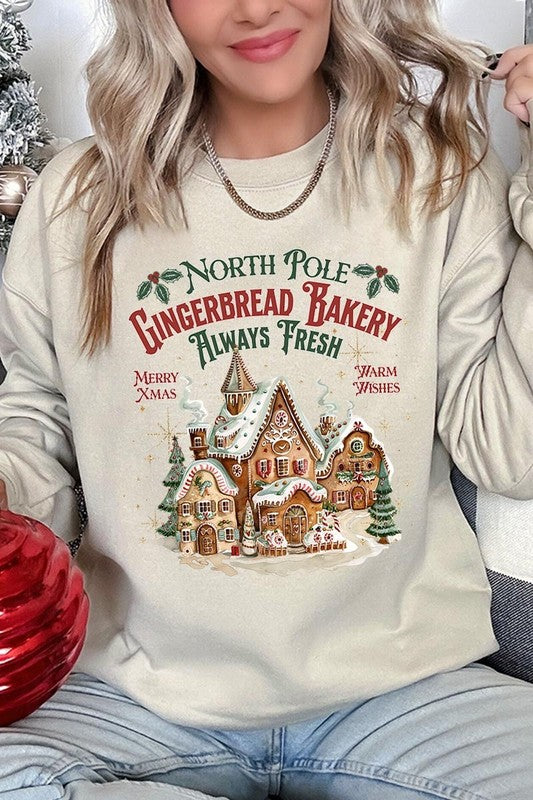 Gingerbread Bakery Graphic Fleece Sweatshirts