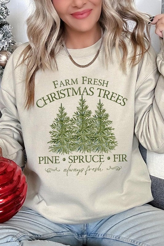 Farm Fresh Christmas Trees Graphic Sweatshirts