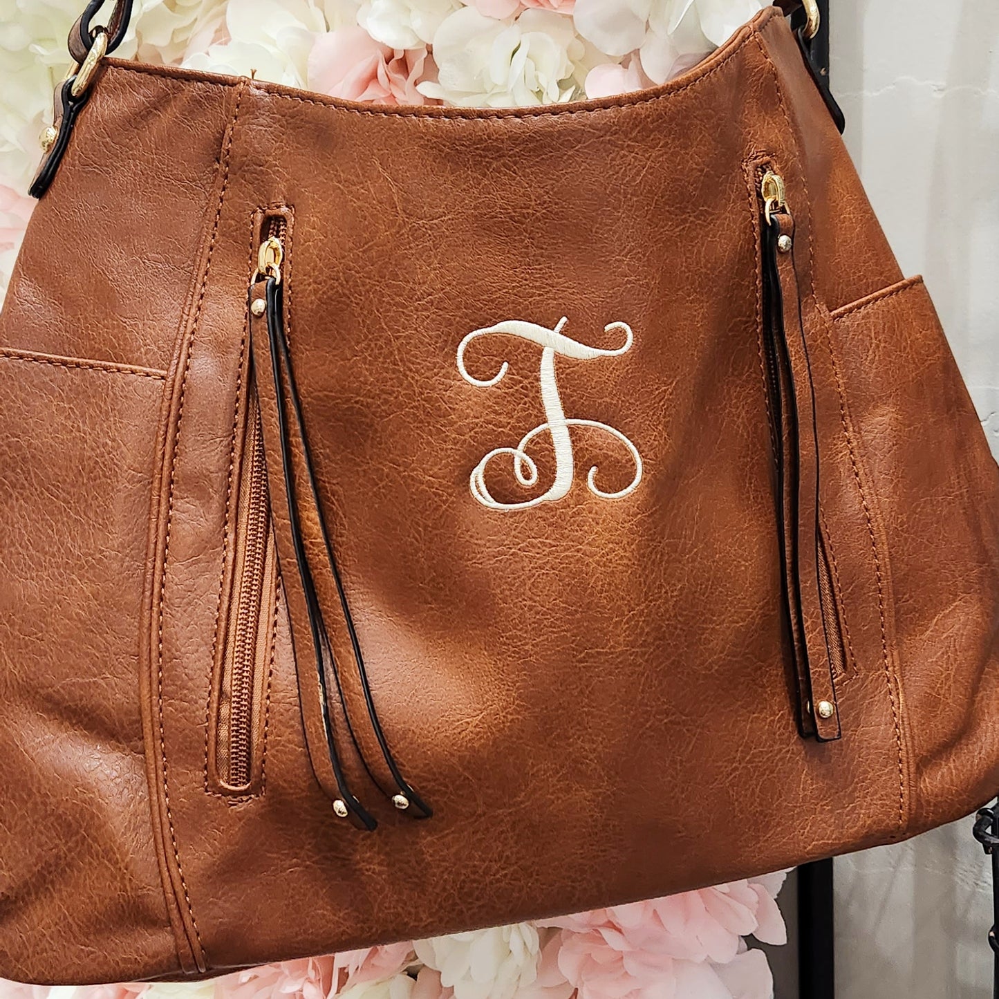 MONOGRAM Tatum Handbag Purse | Shoulder Vegan Tote | Personalized Gift | Embroidered