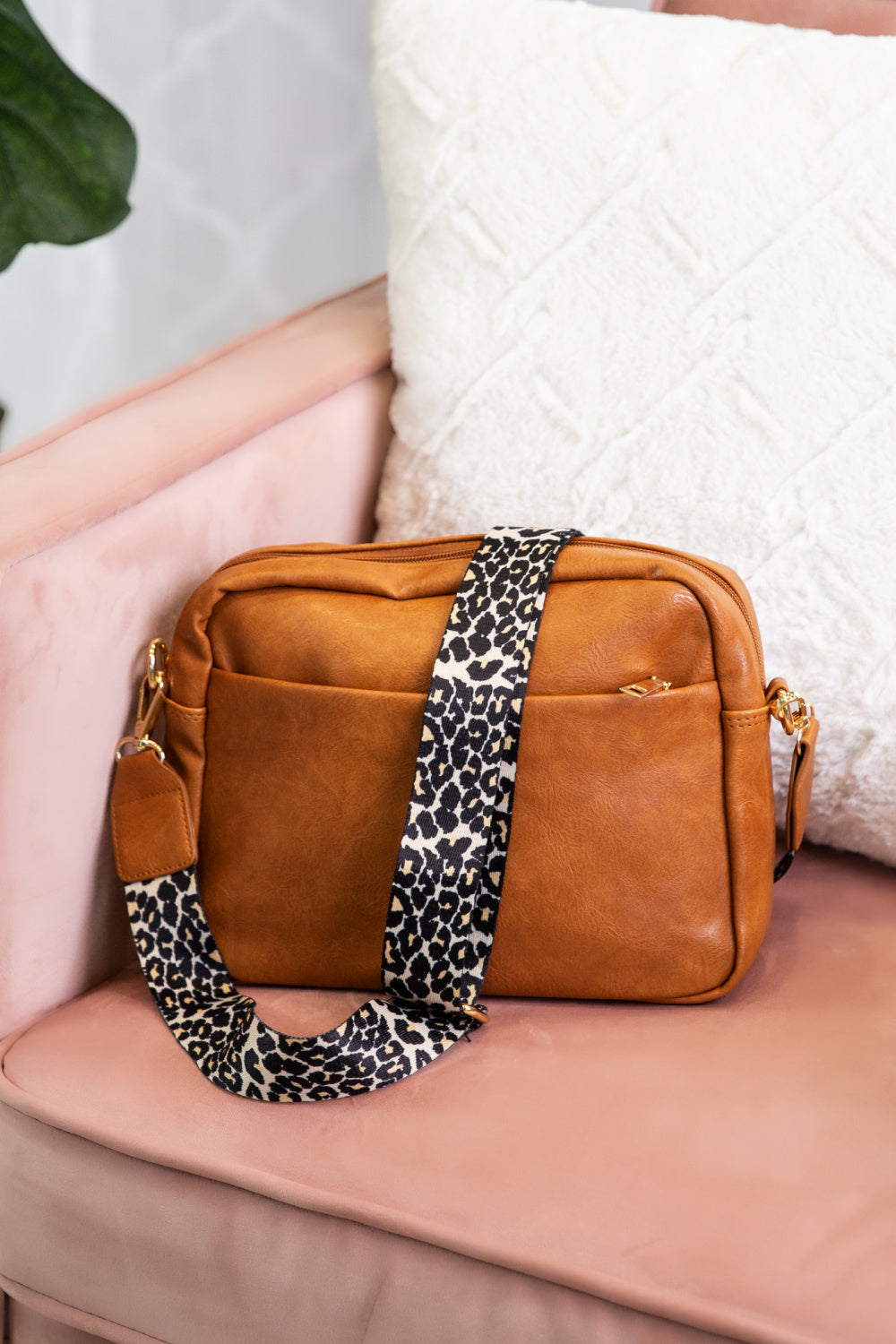 Brecklynn Crossbody | Leopard Strap Handbag