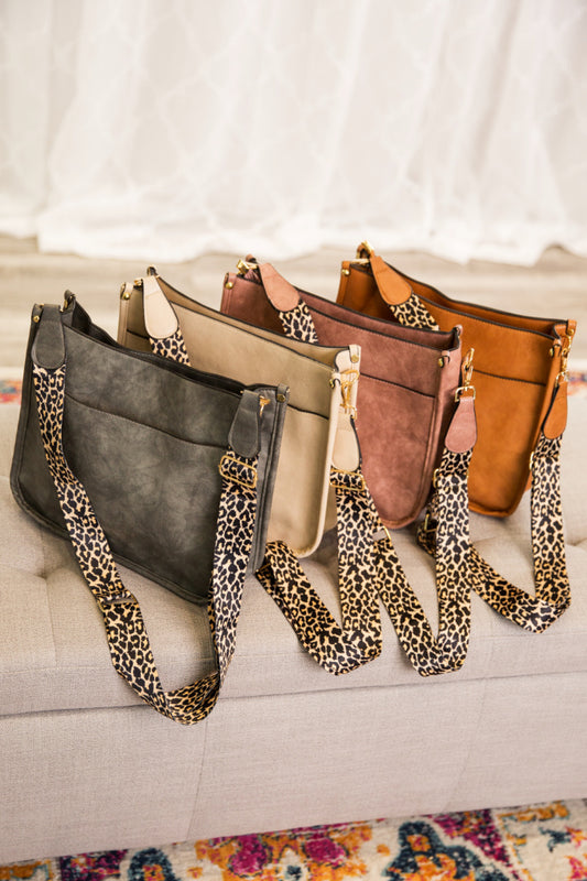Callista Crossbody Handbag Purse | Animal Print Strap