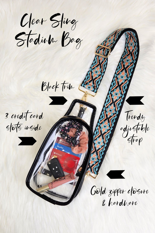 Clear Sling with Trendy Strap | Stadium Bag