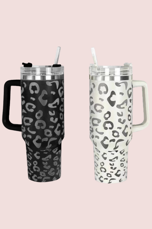 40oz Engraved Leopard Double Wall Stainless Mug