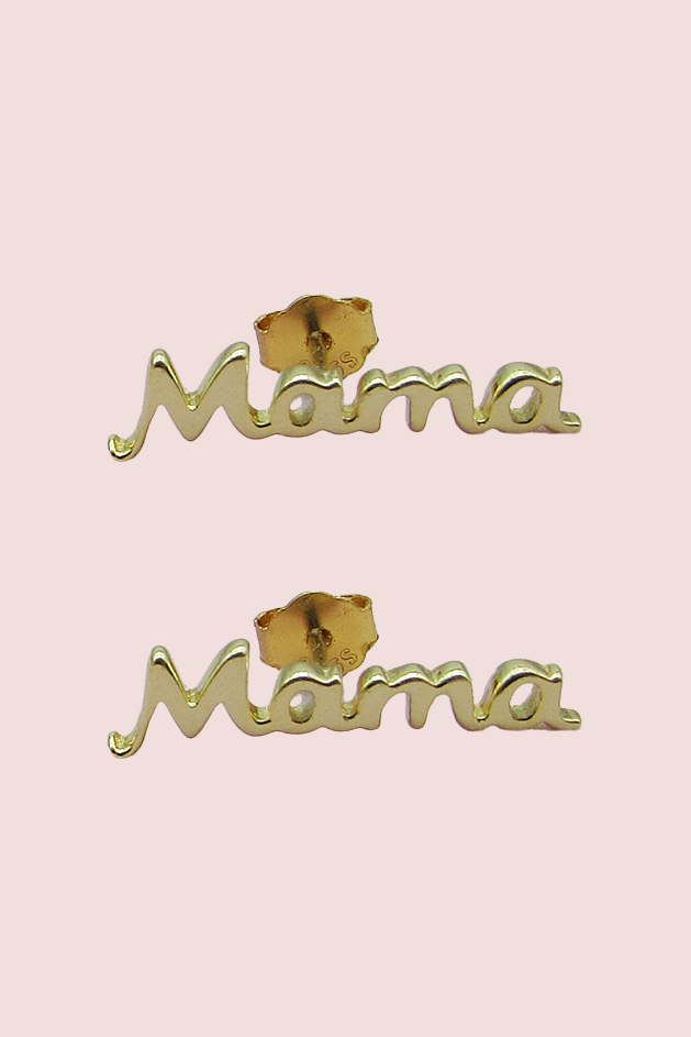 Cursive Mama Earrings | 925