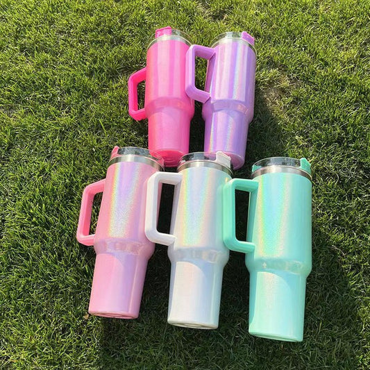 40oz Iridescent Glitter Stainless Travel Tumbler