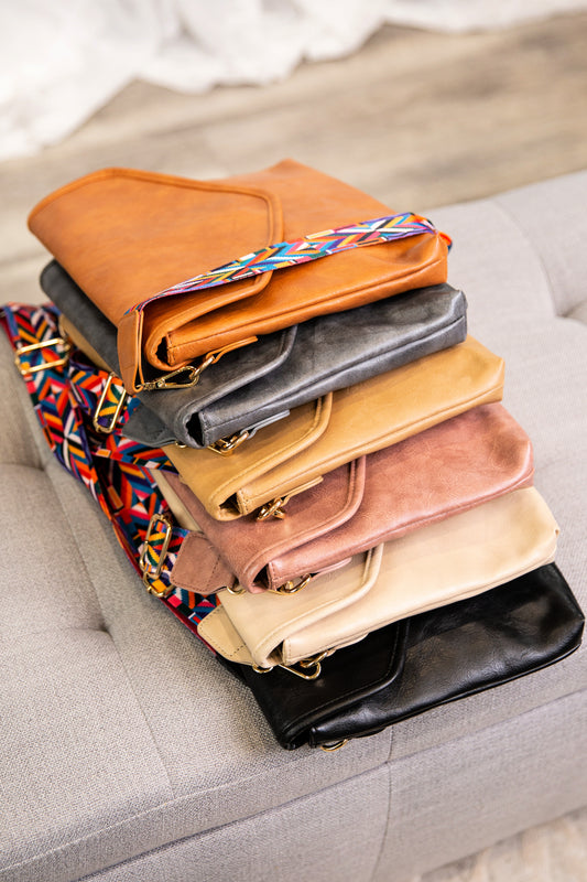 Jaelee Foldover Crossbody | Colored Strap