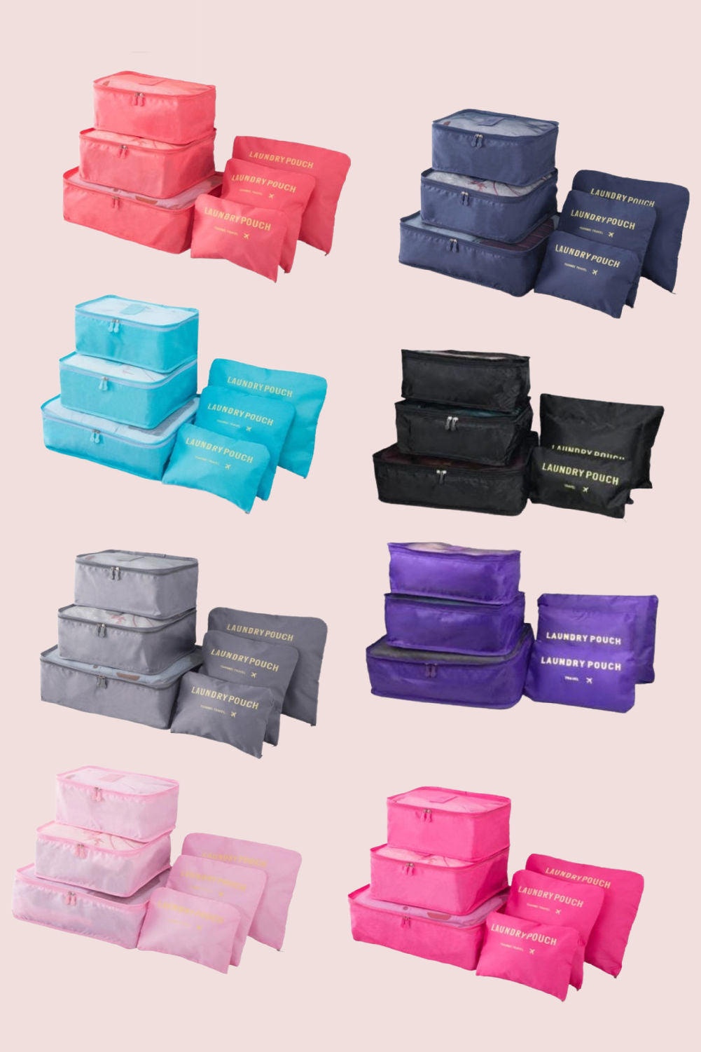 6pc Luggage Travel | Laundry Storage Bags