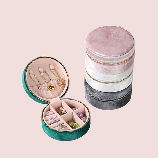 Velvet Round Jewelry | Accessory Travel Box