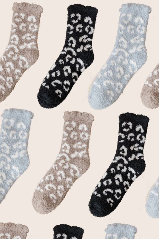 Leopard Lux Cozy Soft Socks | Holiday Stocking Stuffer Gift