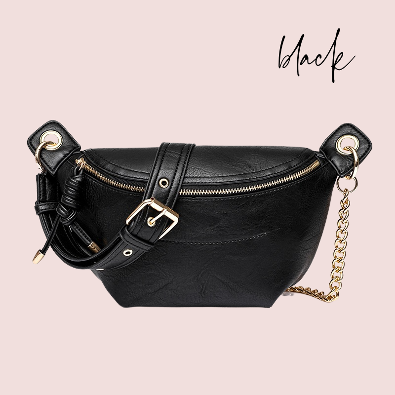 Twist Tassel Zipper Sling Chain Crossbody Bag