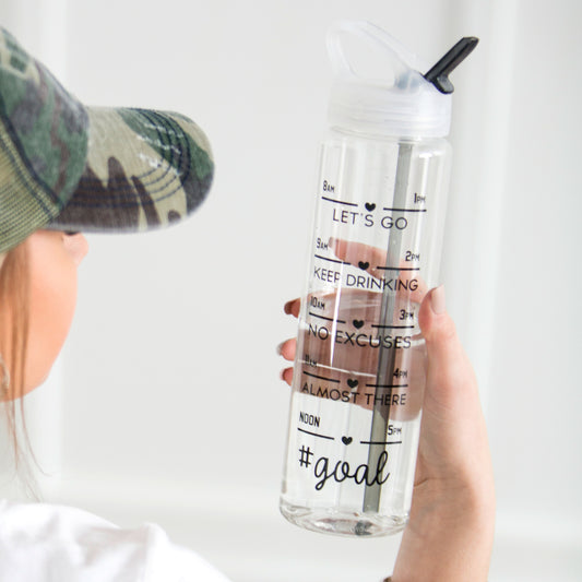 Daily Tracker Straw Water Bottle | Made in USA