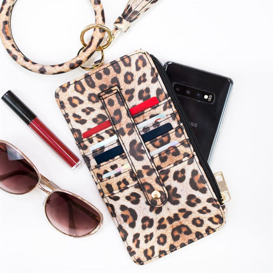 Georgia Key Ring Bangle with CC Wallet | Zipper Pocket